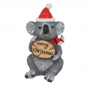 Christmas Koala with Sign Figure 13cm