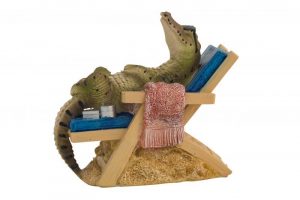 Crocodile on Bench Chair Figure 14cmH