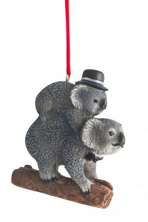 Dad & Son Gentleman Koala Hanging Ornament 8cm