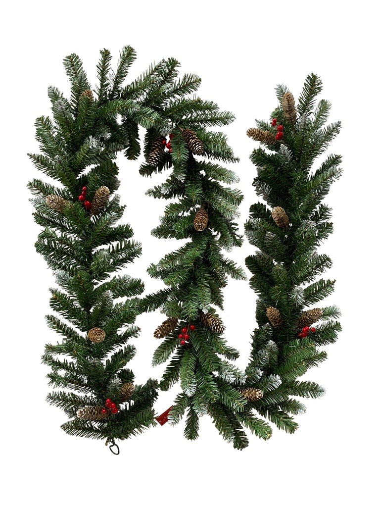 274cm Christmas Garland with Pine Cones & Berries - Big Christmas