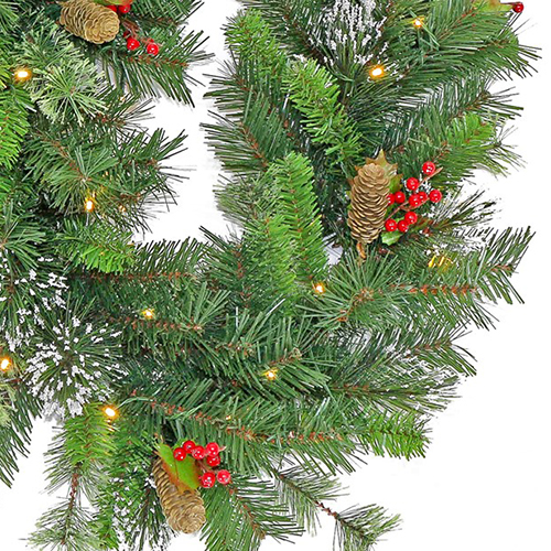 Christmas Garland with Lights- Battery Operated Wintry Pine, 274cm ...